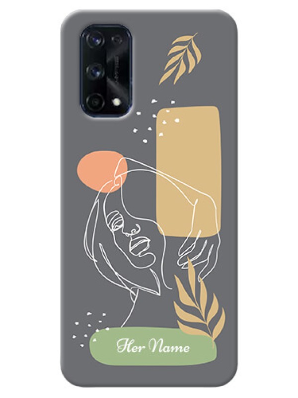 Custom Realme X7 Pro Phone Back Covers: Gazing Woman line art Design