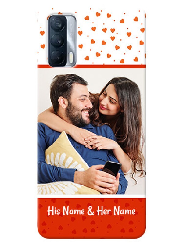 Custom Realme X7 Phone Back Covers: Orange Love Symbol Design