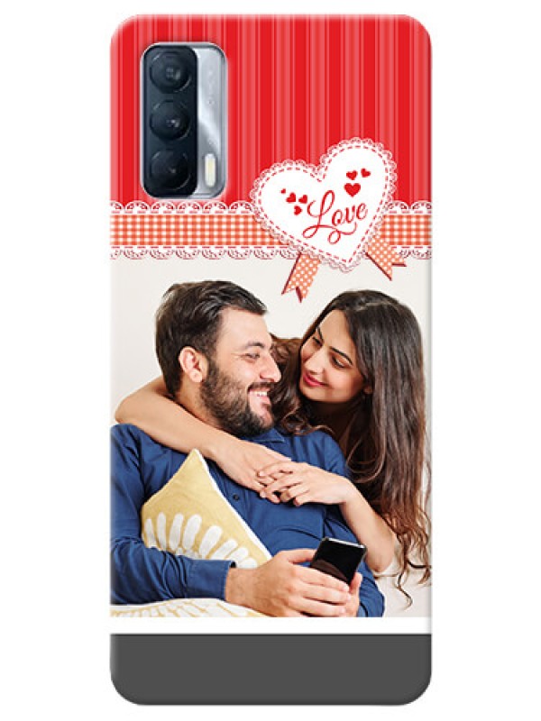 Custom Realme X7 phone cases online: Red Love Pattern Design