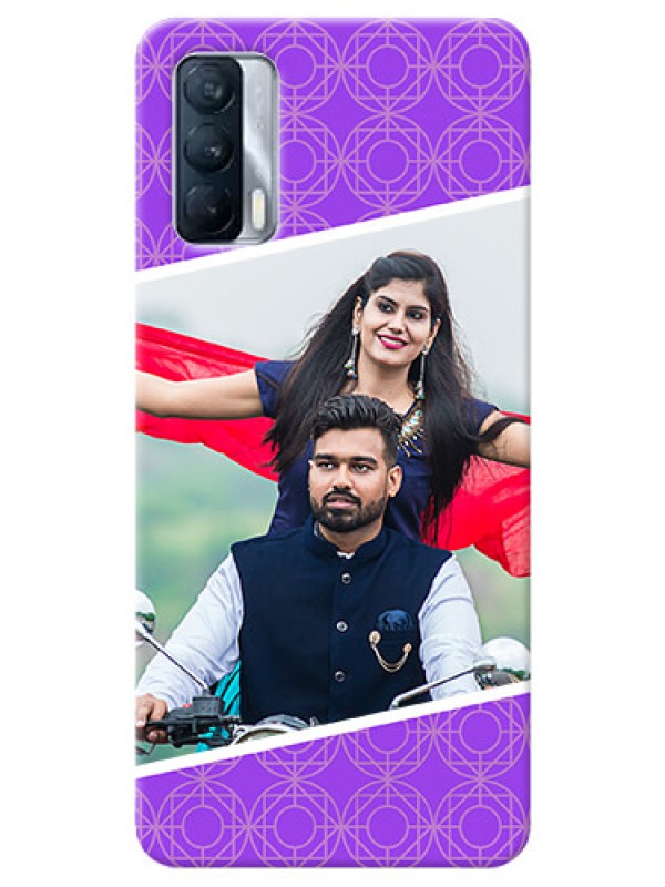 Custom Realme X7 mobile back covers online: violet Pattern Design