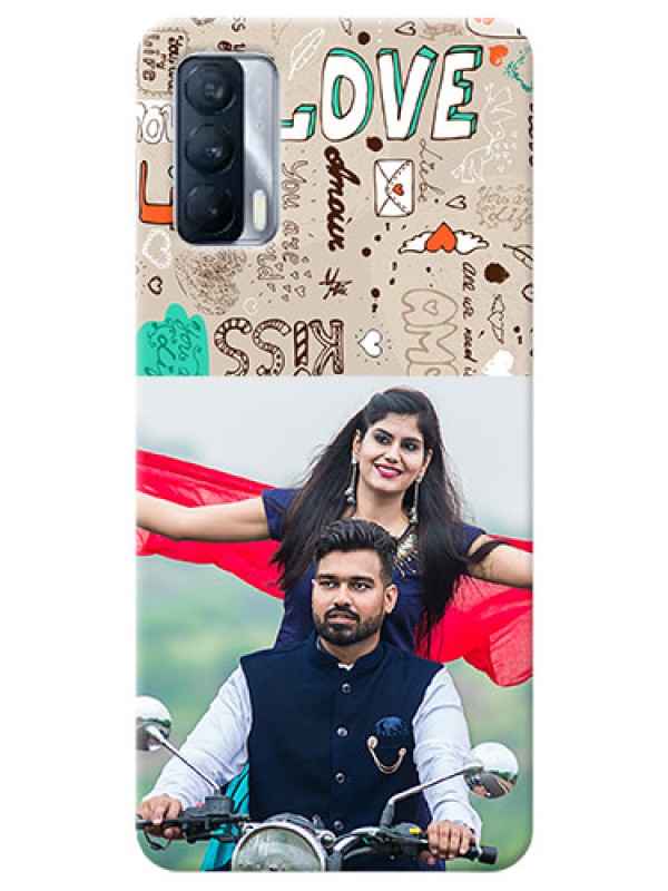 Custom Realme X7 Personalised mobile covers: Love Doodle Pattern 