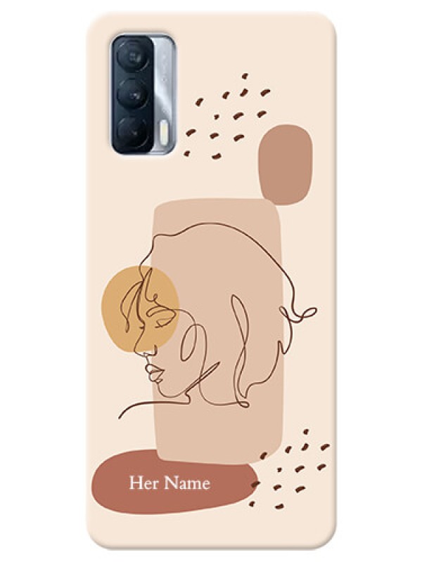 Custom Realme X7 Custom Phone Covers: Calm Woman line art Design