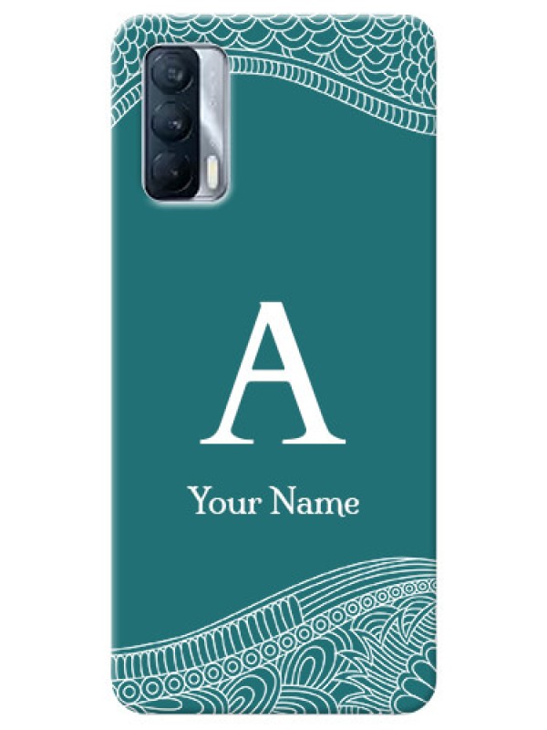 Custom Realme X7 Mobile Back Covers: line art pattern with custom name Design