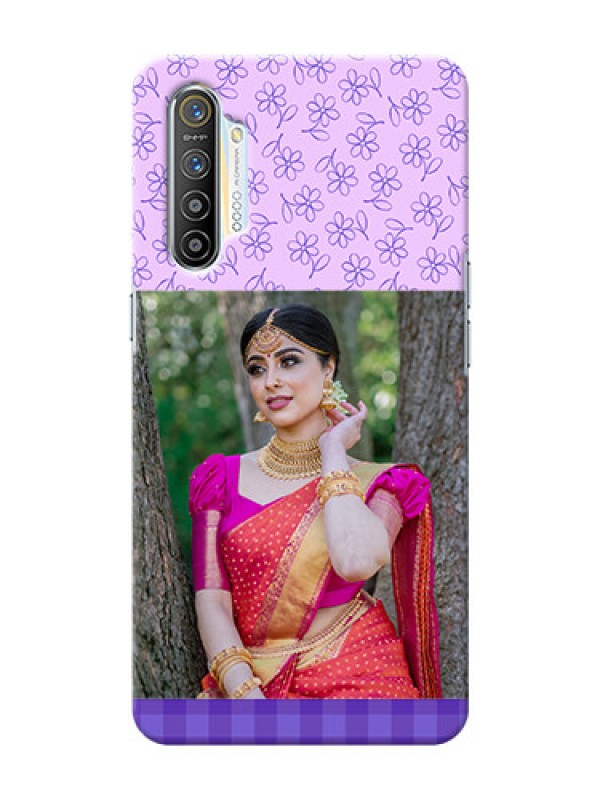 Custom Realme XT Mobile Cases: Purple Floral Design