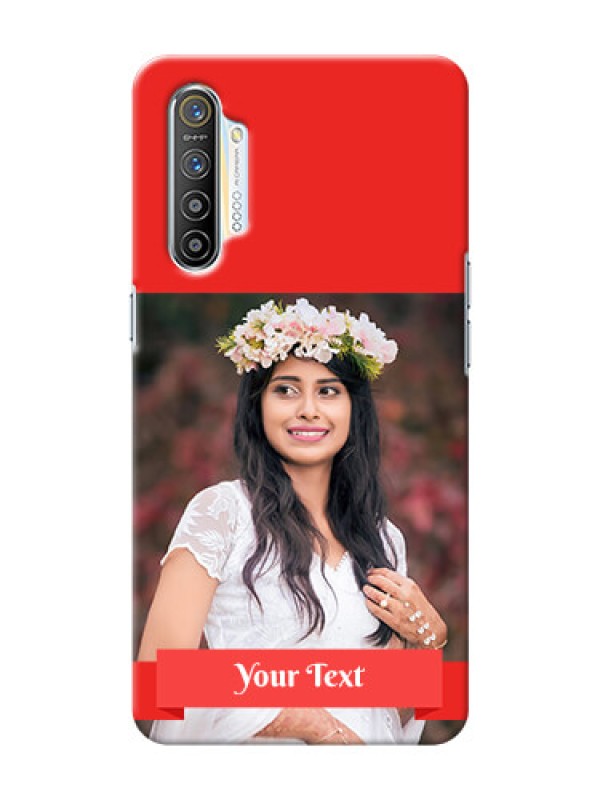 Custom Realme XT Personalised mobile covers: Simple Red Color Design