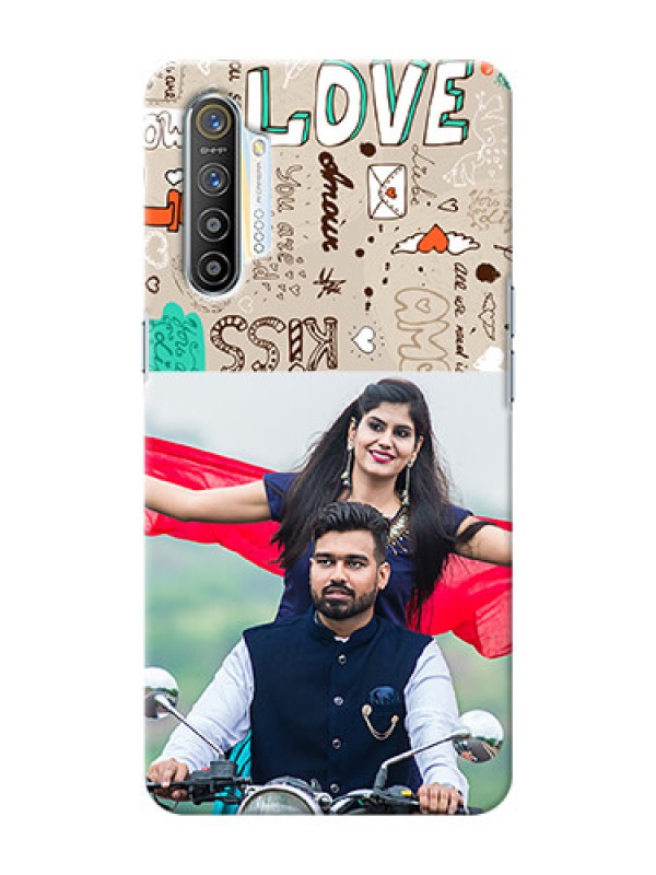 Custom Realme XT Personalised mobile covers: Love Doodle Pattern 