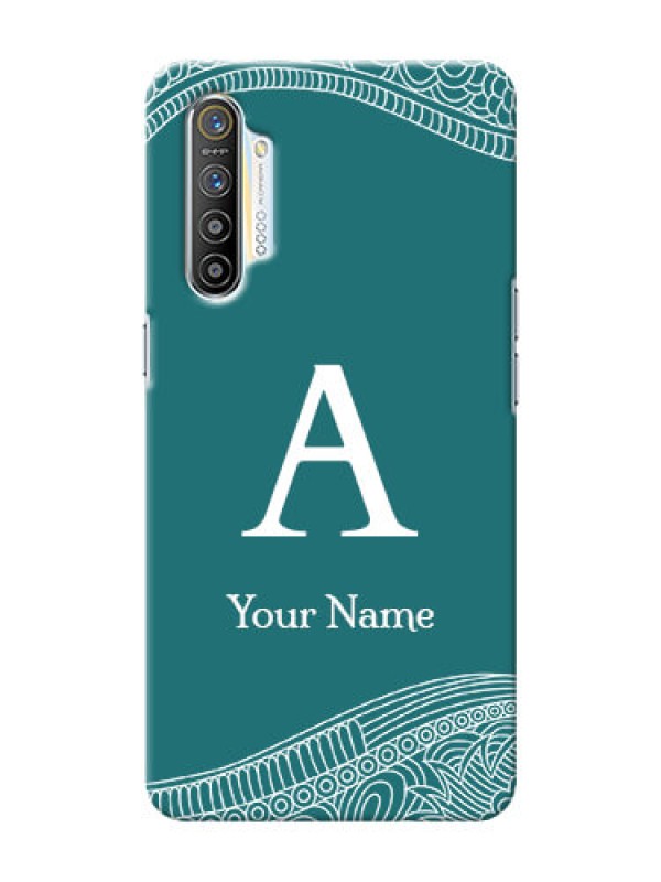 Custom Realme Xt Mobile Back Covers: line art pattern with custom name Design