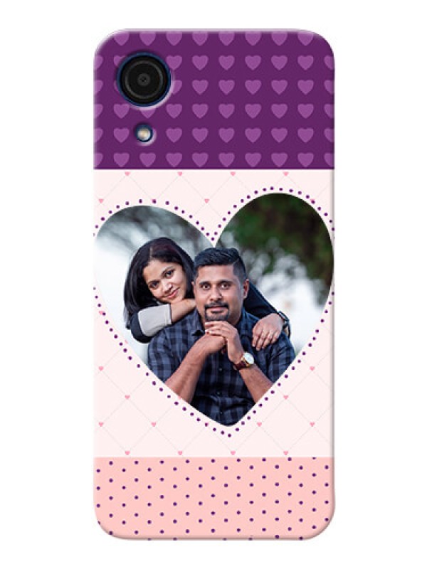 Custom Galaxy A03 Core Mobile Back Covers: Violet Love Dots Design