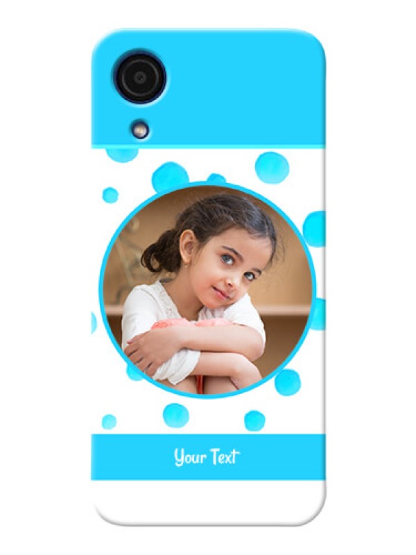 Custom Galaxy A03 Core Custom Phone Covers: Blue Bubbles Pattern Design