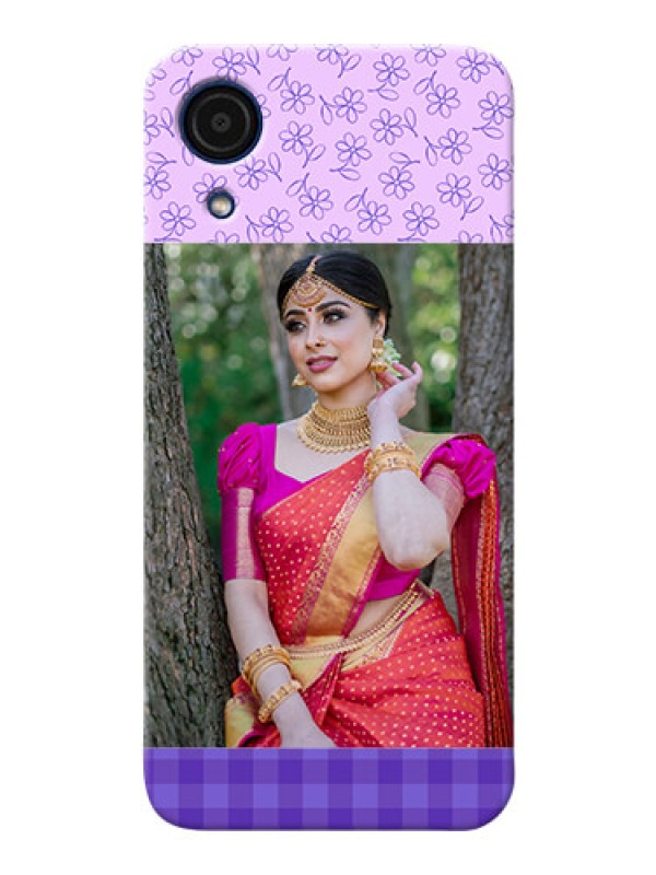 Custom Galaxy A03 Core Mobile Cases: Purple Floral Design