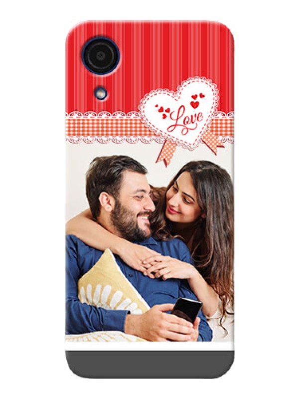 Custom Galaxy A03 Core phone cases online: Red Love Pattern Design