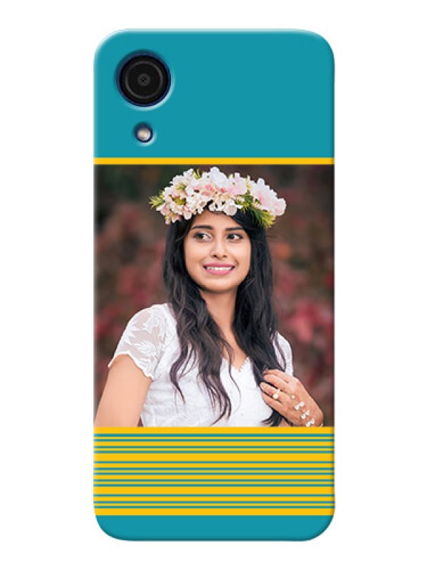 Custom Galaxy A03 Core personalized phone covers: Yellow & Blue Design 