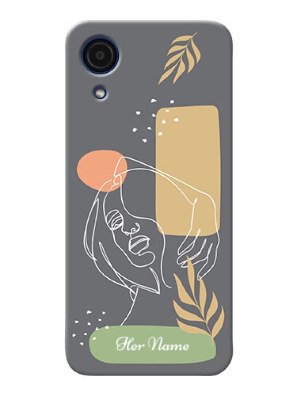 Custom Galaxy A03 Core Phone Back Covers: Gazing Woman line art Design
