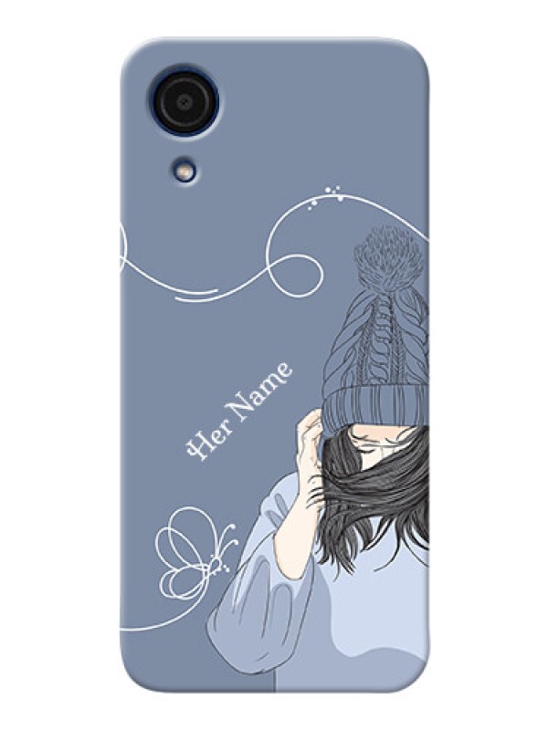Custom Galaxy A03 Core Custom Mobile Case with Girl in winter outfit Design