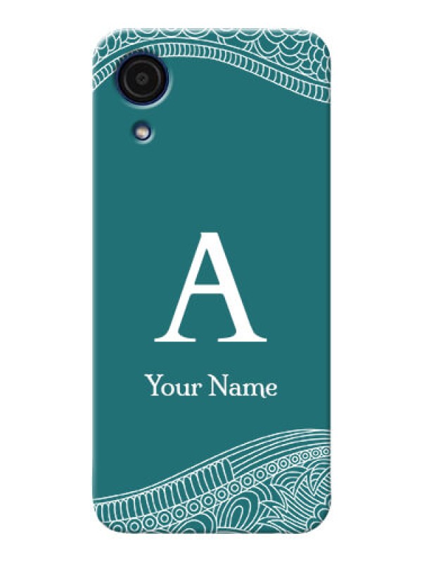 Custom Galaxy A03 Core Mobile Back Covers: line art pattern with custom name Design