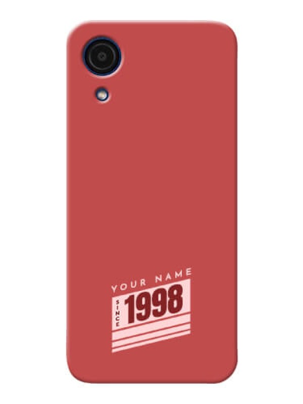 Custom Galaxy A03 Core Phone Back Covers: Red custom year of birth Design