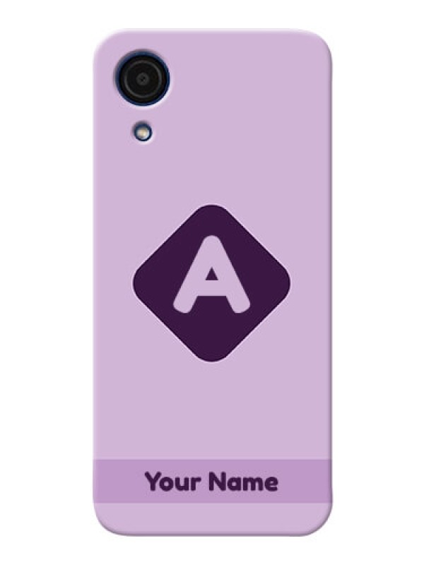 Custom Galaxy A03 Core Custom Mobile Case with Custom Letter in curved badge  Design