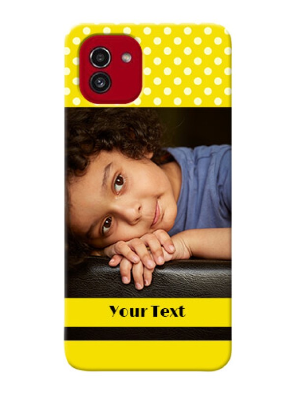 Custom Galaxy A03 Custom Mobile Covers: Bright Yellow Case Design
