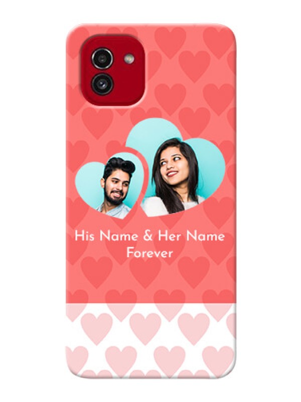 Custom Galaxy A03 personalized phone covers: Couple Pic Upload Design