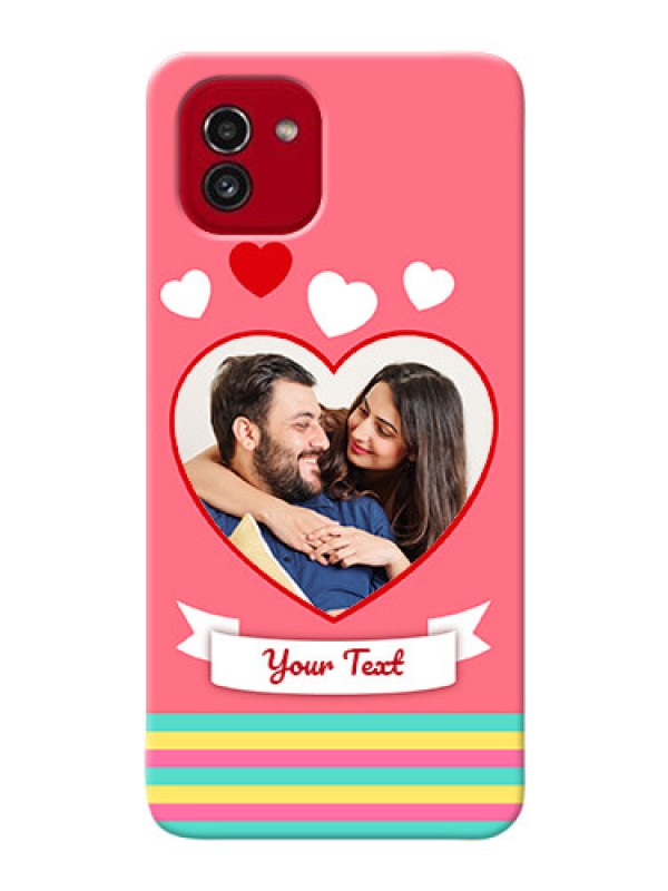 Custom Galaxy A03 Personalised mobile covers: Love Doodle Design