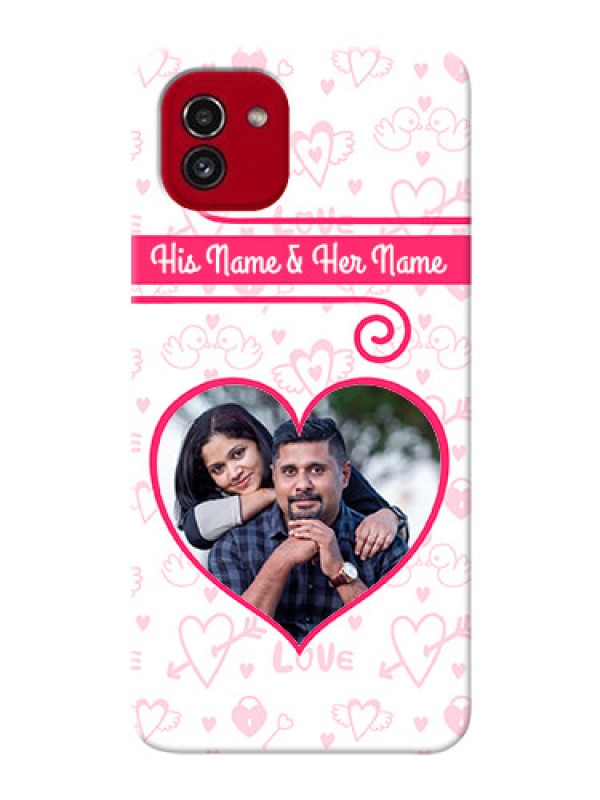 Custom Galaxy A03 Personalized Phone Cases: Heart Shape Love Design