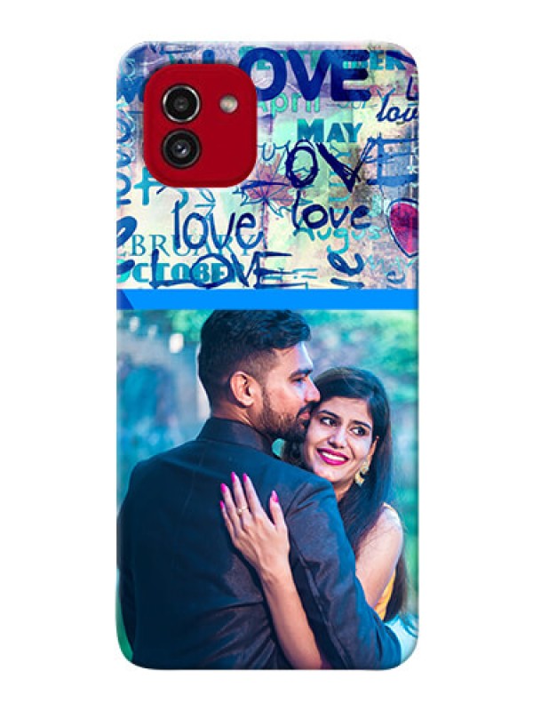Custom Galaxy A03 Mobile Covers Online: Colorful Love Design