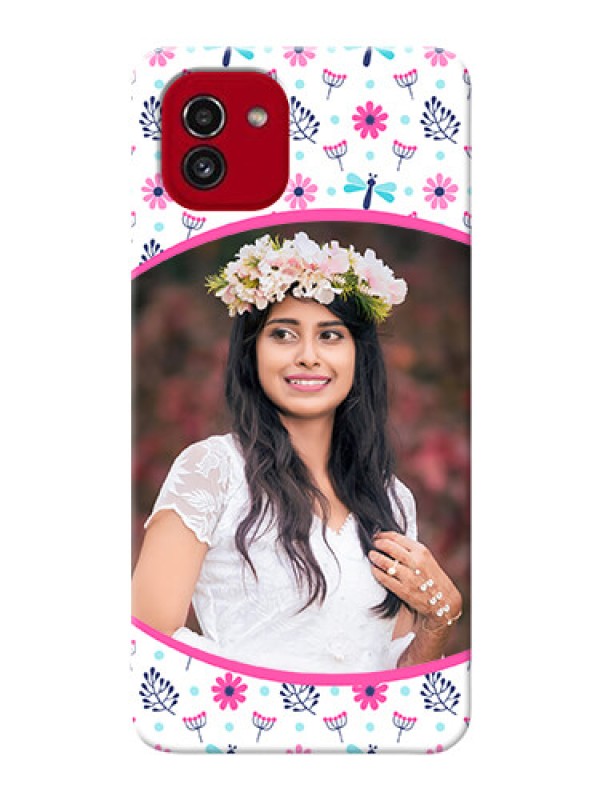 Custom Galaxy A03 Mobile Covers: Colorful Flower Design