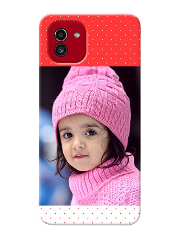 Custom Galaxy A03 personalised phone covers: Red Pattern Design