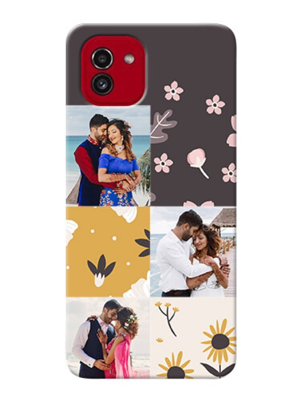 Custom Galaxy A03 phone cases online: 3 Images with Floral Design