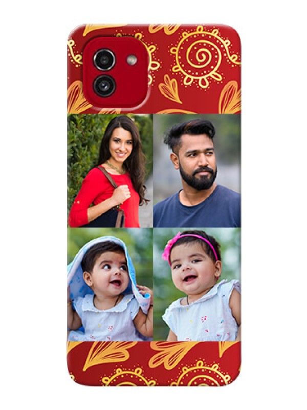 Custom Galaxy A03 Mobile Phone Cases: 4 Image Traditional Design