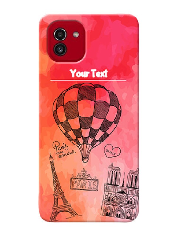 Custom Galaxy A03 Personalized Mobile Covers: Paris Theme Design