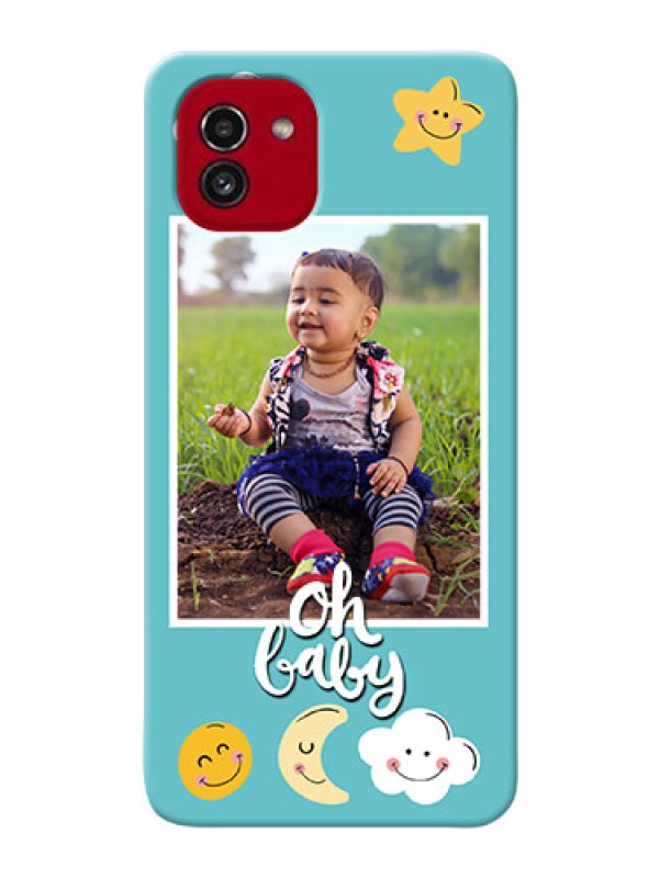 Custom Galaxy A03 Personalised Phone Cases: Smiley Kids Stars Design