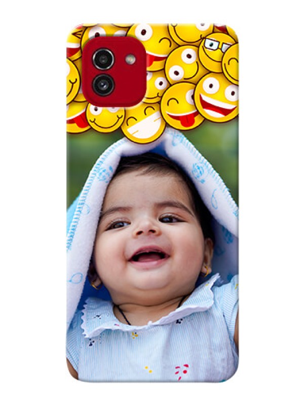 Custom Galaxy A03 Custom Phone Cases with Smiley Emoji Design