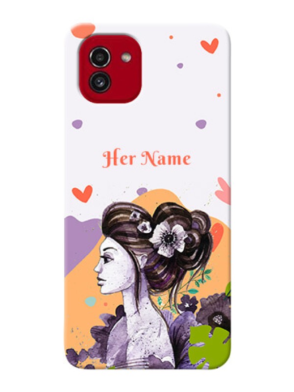 Custom Galaxy A03 Custom Mobile Case with Woman And Nature Design