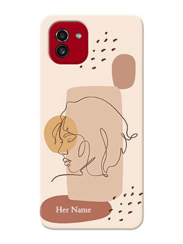 Custom Galaxy A03 Custom Phone Covers: Calm Woman line art Design