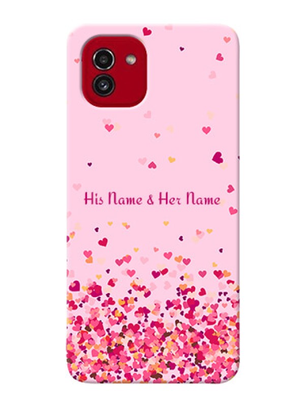Custom Galaxy A03 Phone Back Covers: Floating Hearts Design