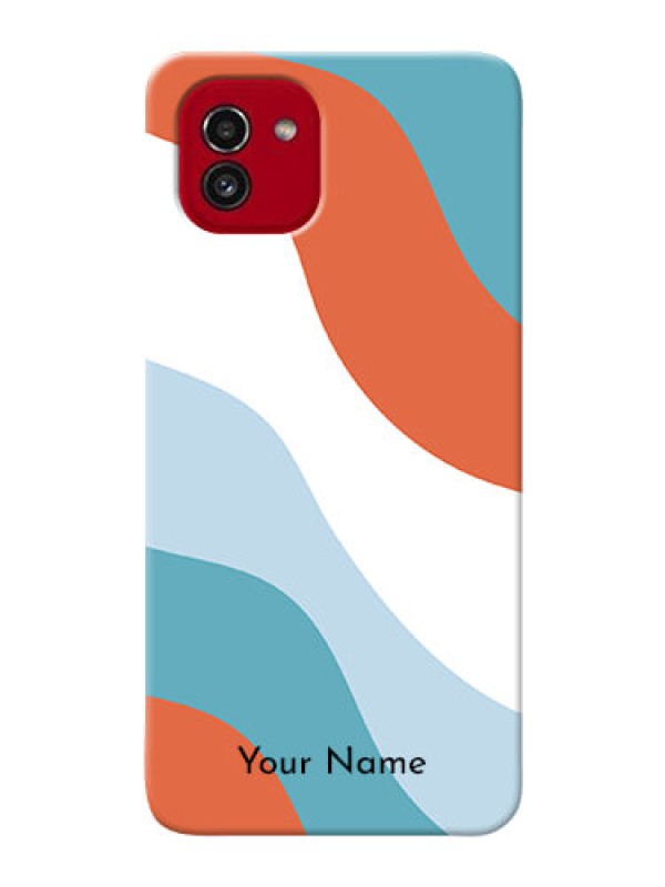 Custom Galaxy A03 Mobile Back Covers: coloured Waves Design