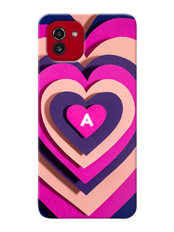 Custom Galaxy A03 Custom Mobile Case with Cute Heart Pattern Design