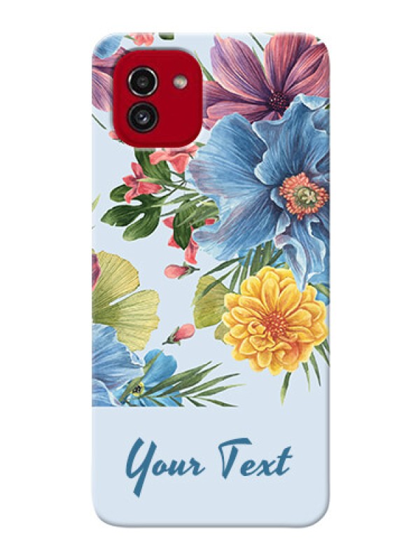 Custom Galaxy A03 Custom Phone Cases: Stunning Watercolored Flowers Painting Design