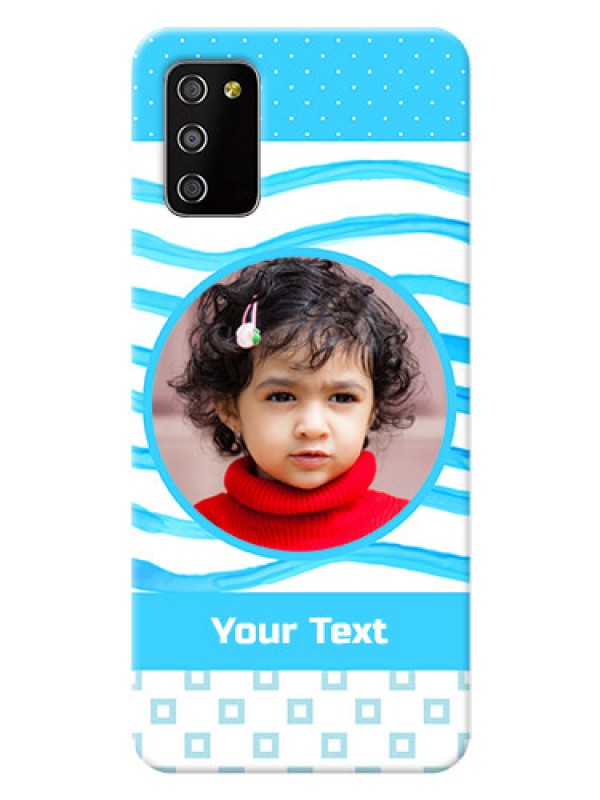 Custom Galaxy A03s phone back covers: Simple Blue Case Design