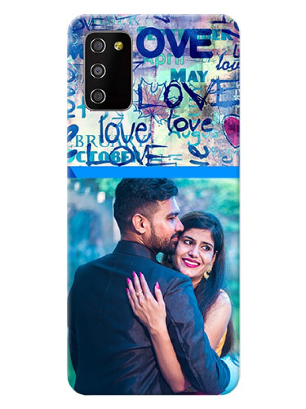 Custom Galaxy A03s Mobile Covers Online: Colorful Love Design