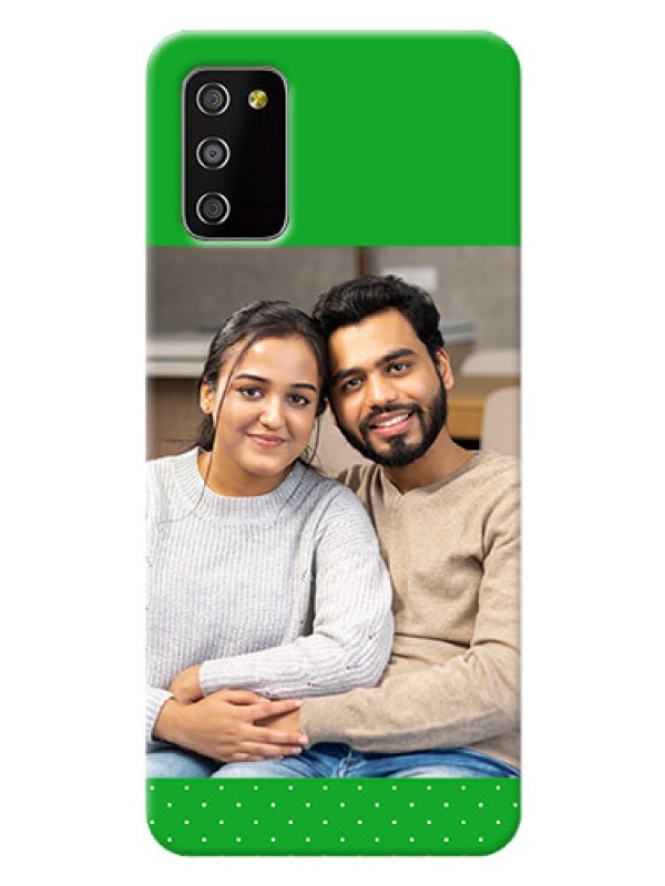 Custom Galaxy A03s Personalised mobile covers: Green Pattern Design