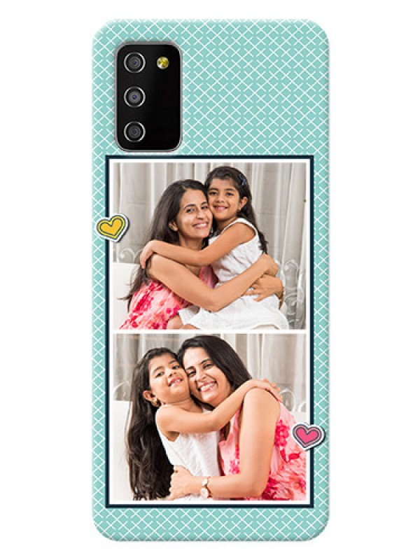 Custom Galaxy A03s Custom Phone Cases: 2 Image Holder with Pattern Design