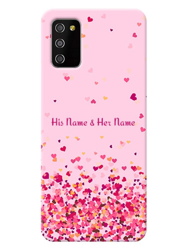 Custom Galaxy A03S Phone Back Covers: Floating Hearts Design