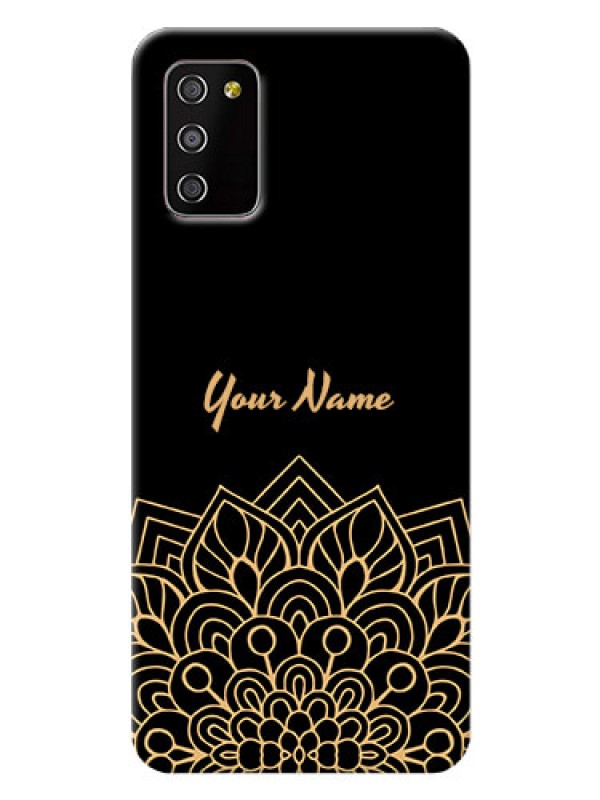 Custom Galaxy A03S Back Covers: Golden mandala Design