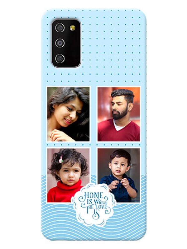 Custom Galaxy A03S Custom Phone Covers: Cute love quote with 4 pic upload Design