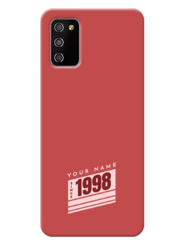 Custom Galaxy A03S Phone Back Covers: Red custom year of birth Design