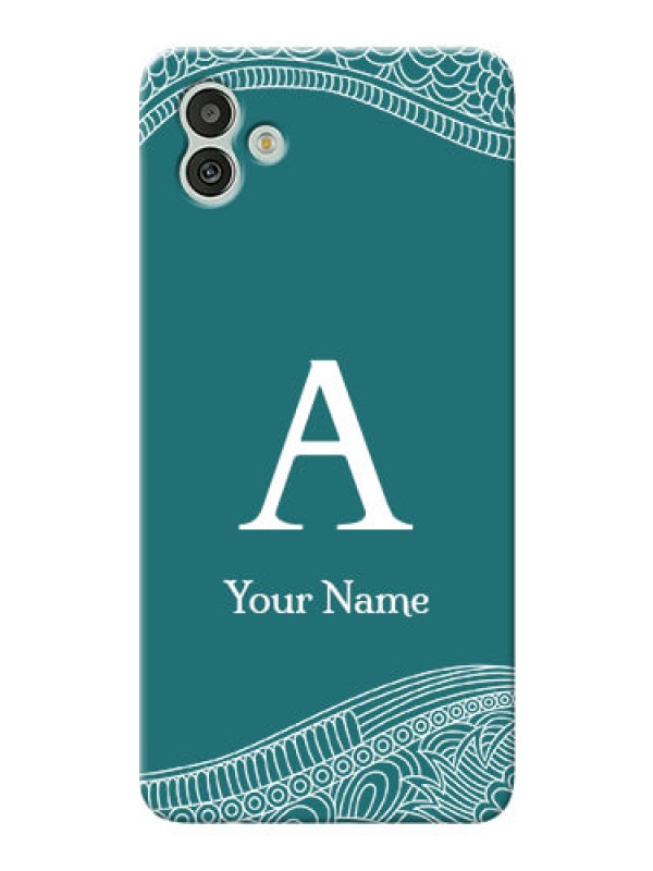 Custom Galaxy A04 Mobile Back Covers: line art pattern with custom name Design