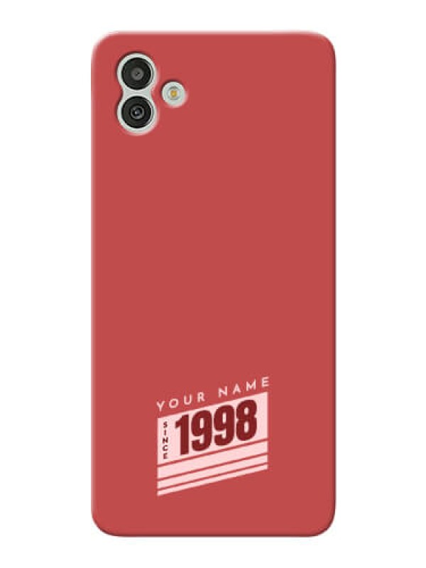 Custom Galaxy A04 Phone Back Covers: Red custom year of birth Design