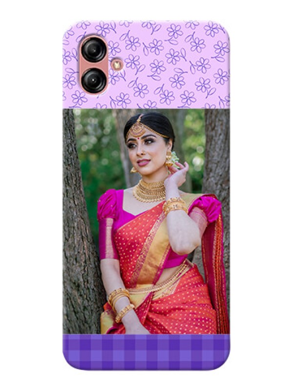Custom Samsung Galaxy A04e Mobile Cases: Purple Floral Design